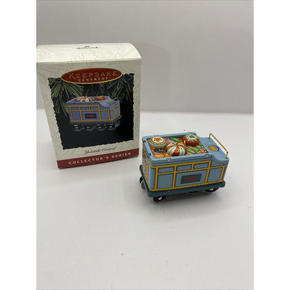 Hallmark Pressed Tin Train Ornament ~ Yuletide Central #2 ~ 1995